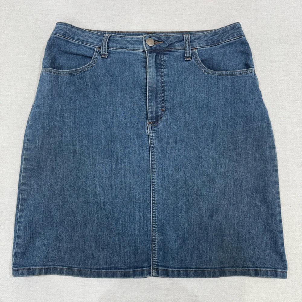 Lee Riders Classic Denim A-Line Skirt Medium Wash Womens 12